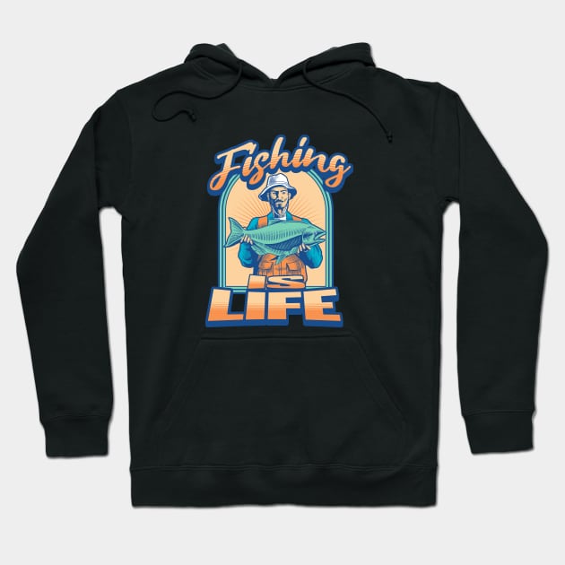 Fishing is life Hoodie by Dyfrnt